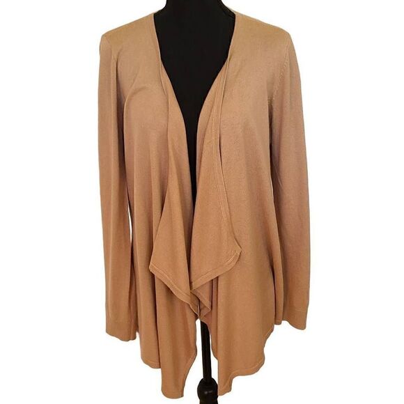 Michael Kors Womens Beige Waterfall Long Sleeved Cardigan Sweater Size Small - Picture 9 of 9